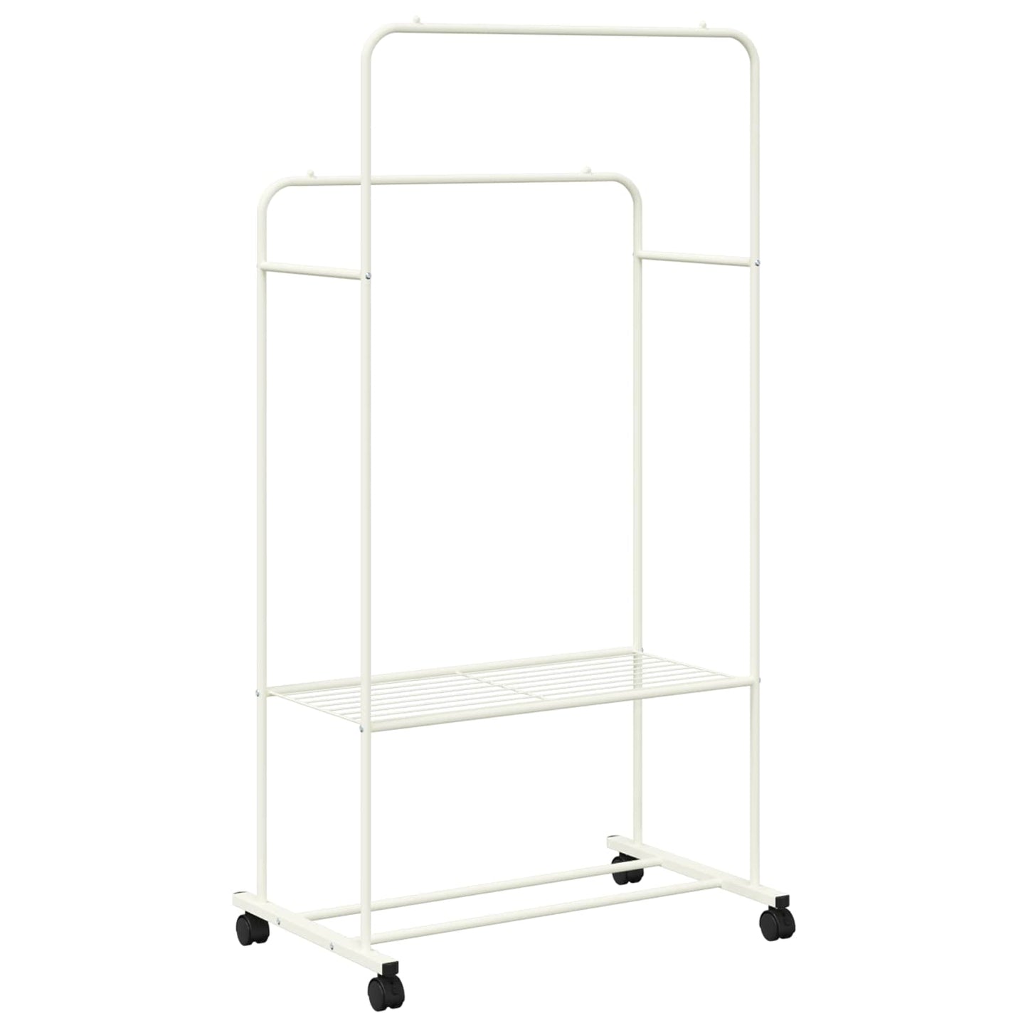 Klesstativ med hylle med hjul med lagring Hvit 80 x 53 x 156 cm