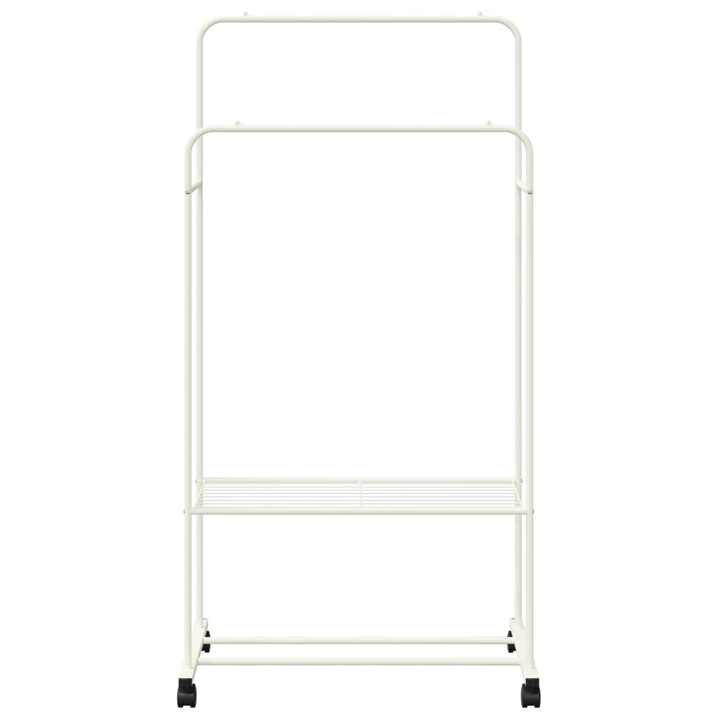 Klesstativ med hylle med hjul med lagring Hvit 80 x 53 x 156 cm