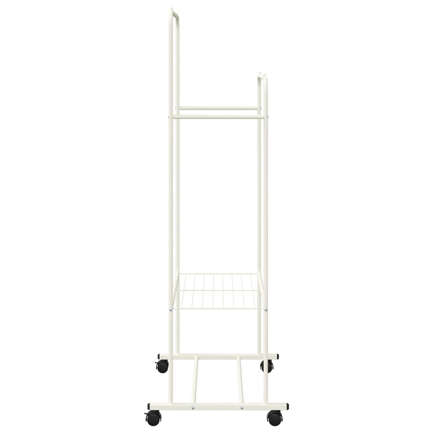 Klesstativ med hylle med hjul med lagring Hvit 80 x 53 x 156 cm