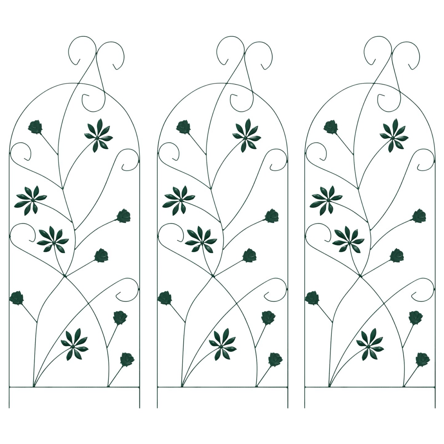 Hage Hegning 3 pcs grønn 112 x 39,5 cm Stål