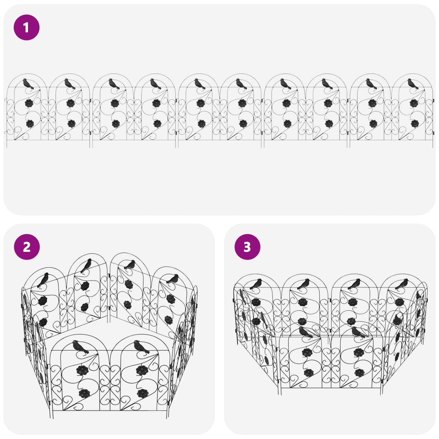 Hage Hegning 5 pcs Svart Stål