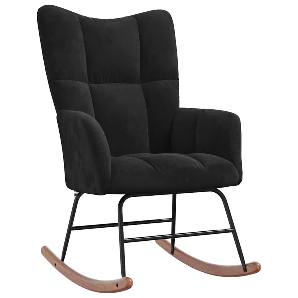 Gyngestol Svart 78 x 61 x 98 cm Fløyel