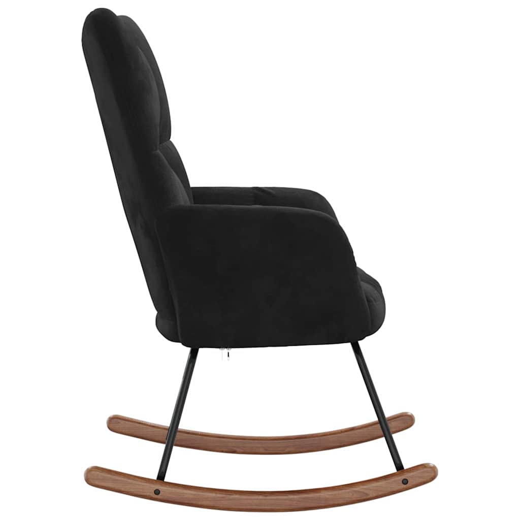 Gyngestol Svart 78 x 61 x 98 cm Fløyel