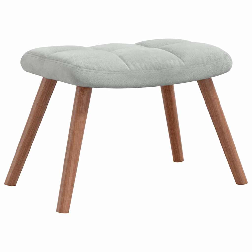 Vippestol med fotstøtte Lysegrå 78 x 61 x 98 cm Fløyel