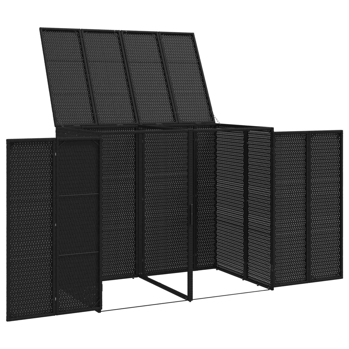 Søppelboks 2 pcs Svart 130 x 80 x 115 cm Polyethylen