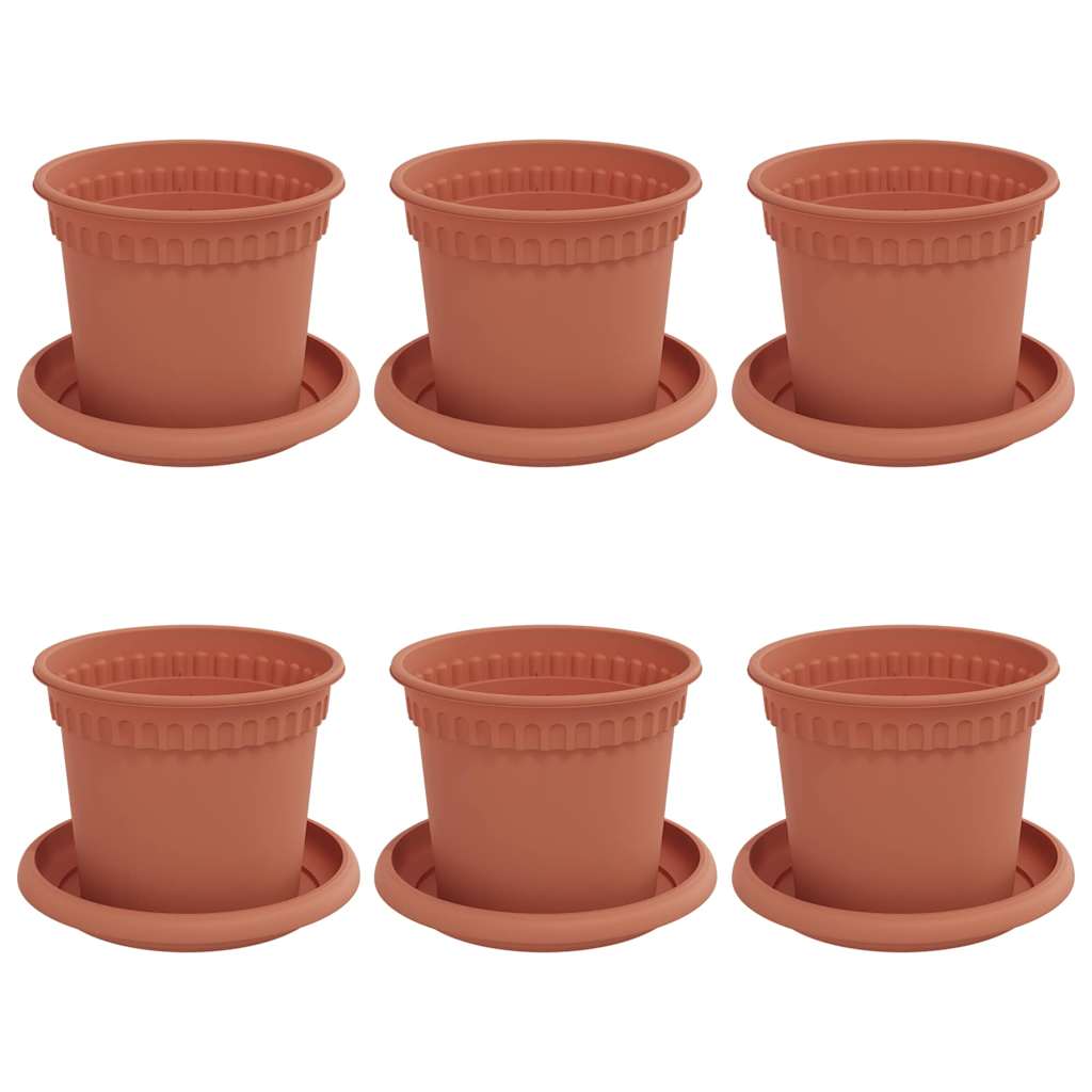 Plantepotter 6 pcs Klinker Rød Ø 12,5 x 10 cm Plast