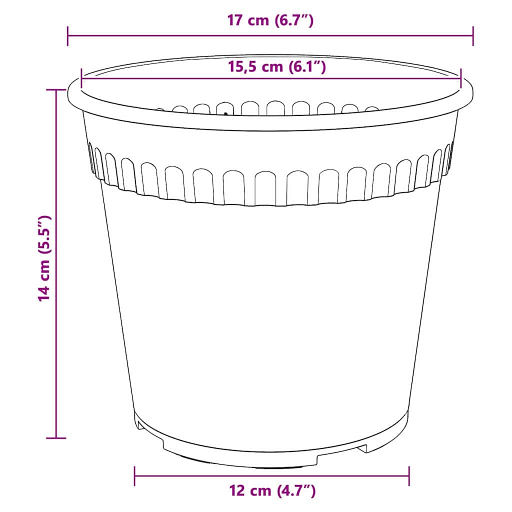 Plantepotter 24 pcs Klinker Rød Ø 17 x 14 cm Plast