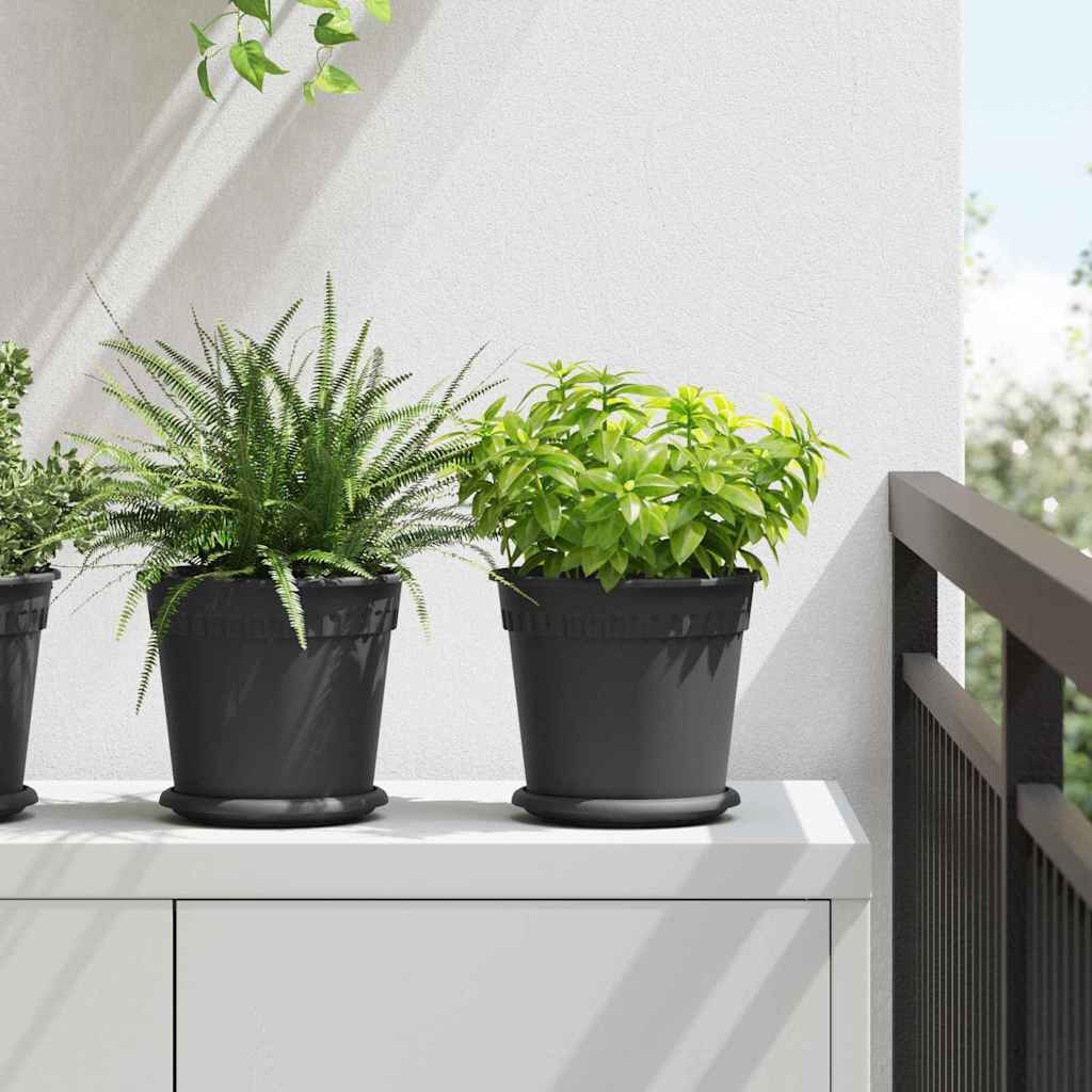 Plantepotter 24 pcs Svart Ø 19 x 16 cm Plast
