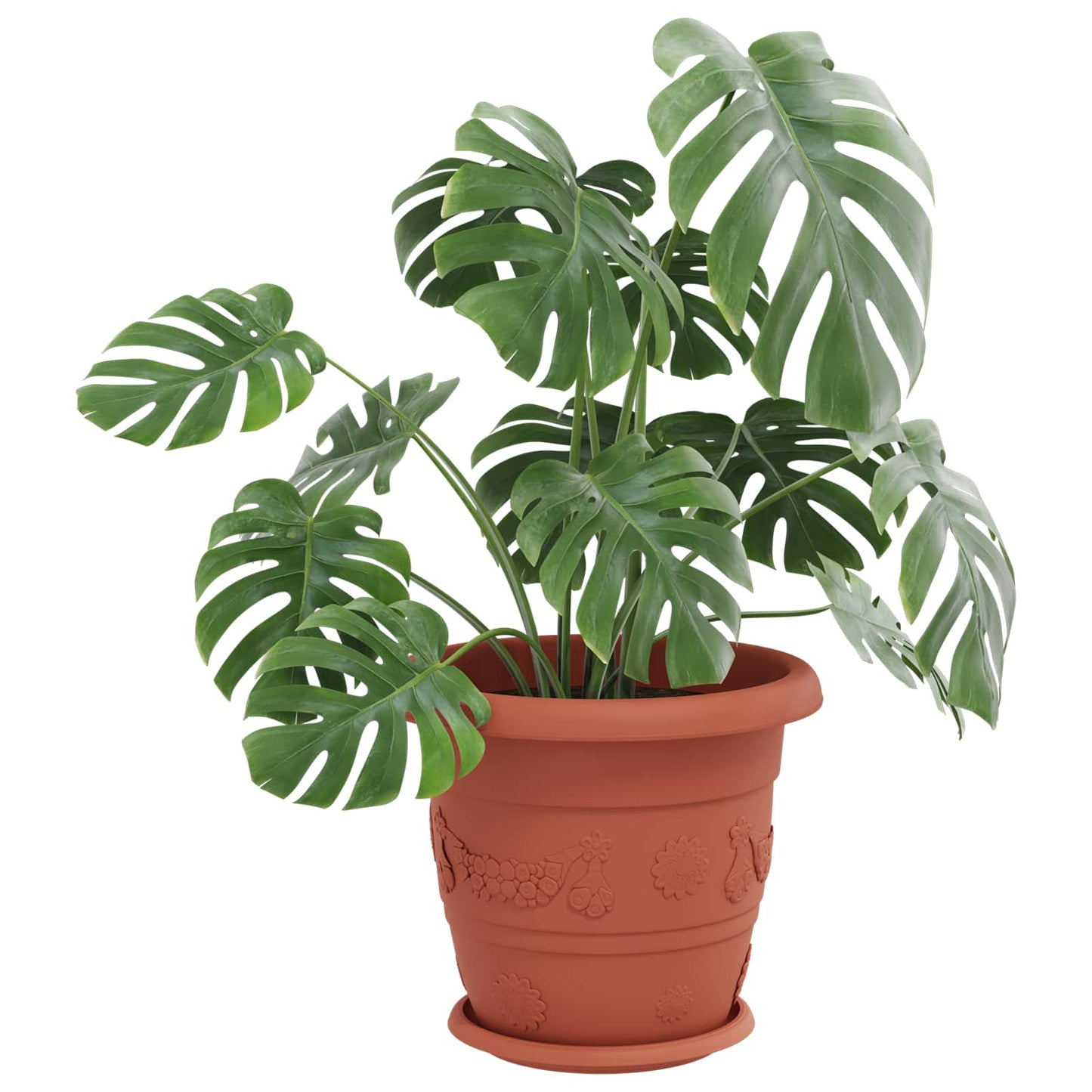 Plantepotter 6 pcs Klinker Rød Ø 26 x 21.5 cm Plast vidaXL