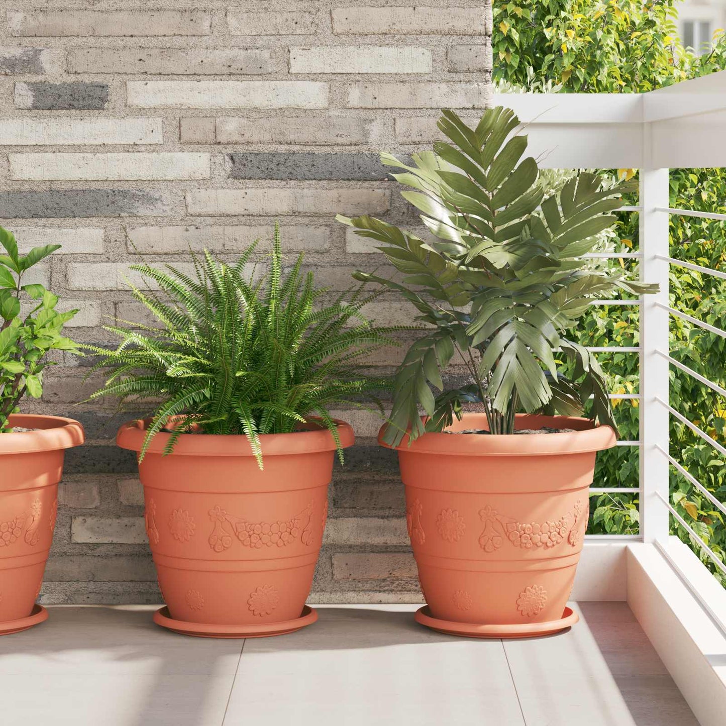 Plantepotter 6 pcs Klinker Rød Ø 26 x 21.5 cm Plast vidaXL