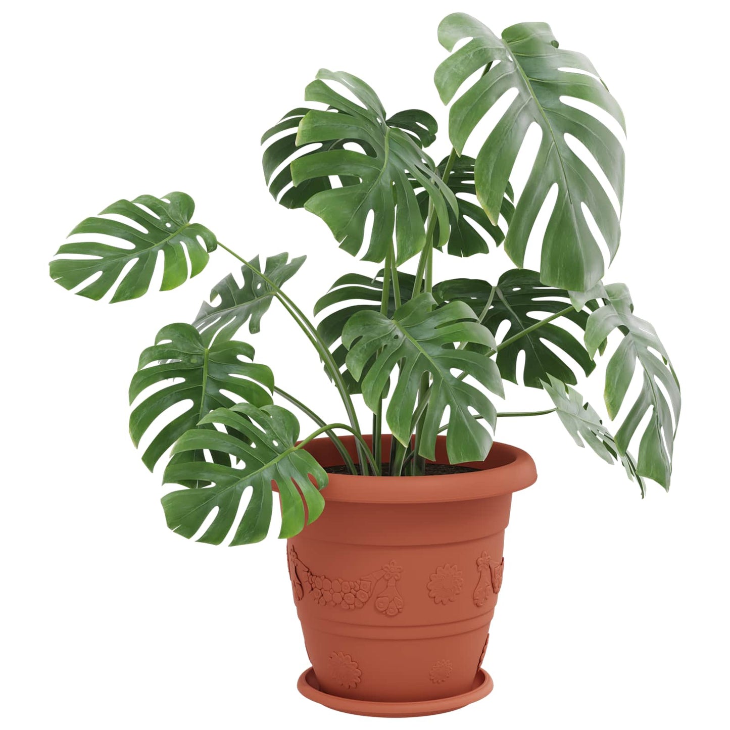 Plantepotter 6 pcs Klinker Rød Ø 26 x 21.5 cm Plast vidaXL