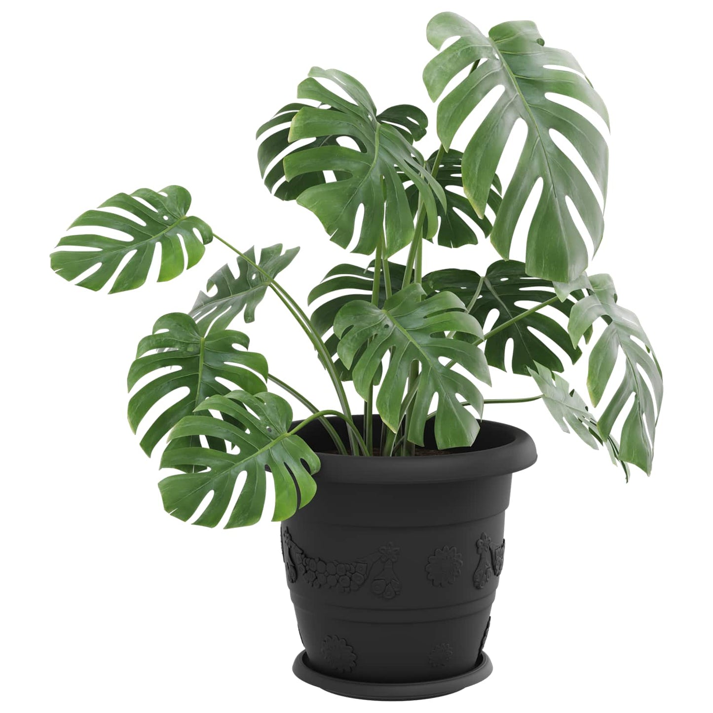 Plantepotter 6 pcs Svart Ø 26 x 21.5 cm Plast vidaXL