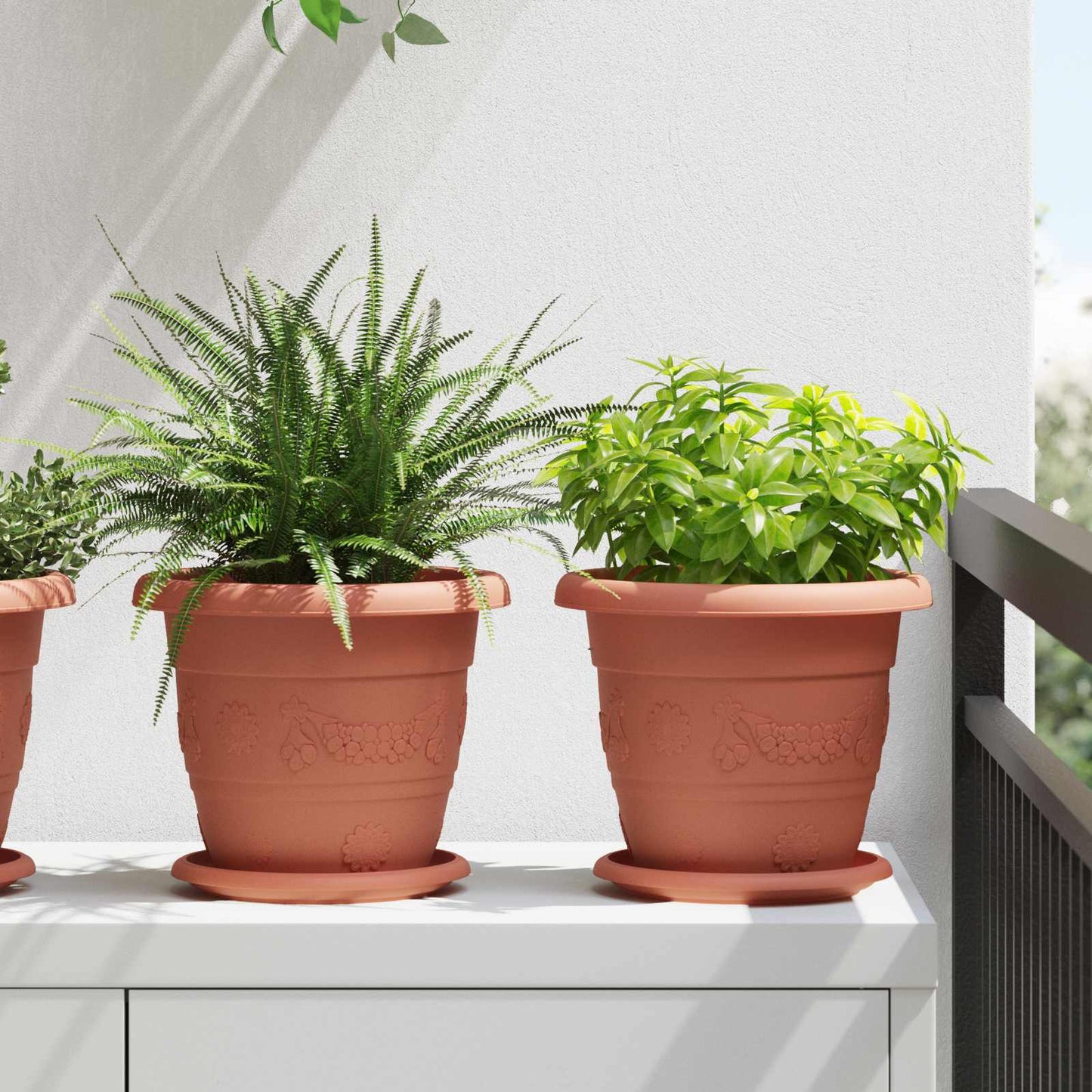 Plantepotter 24 pcs Klinker Rød Ø 22 x 18 cm Plast