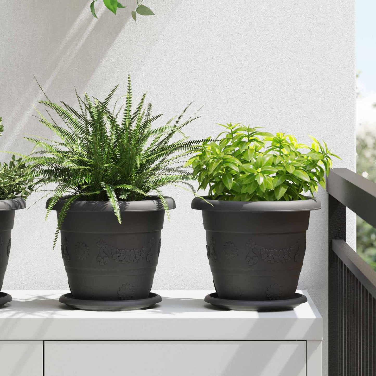 Plantepotter 24 pcs Svart Ø 22 x 18 cm Plast