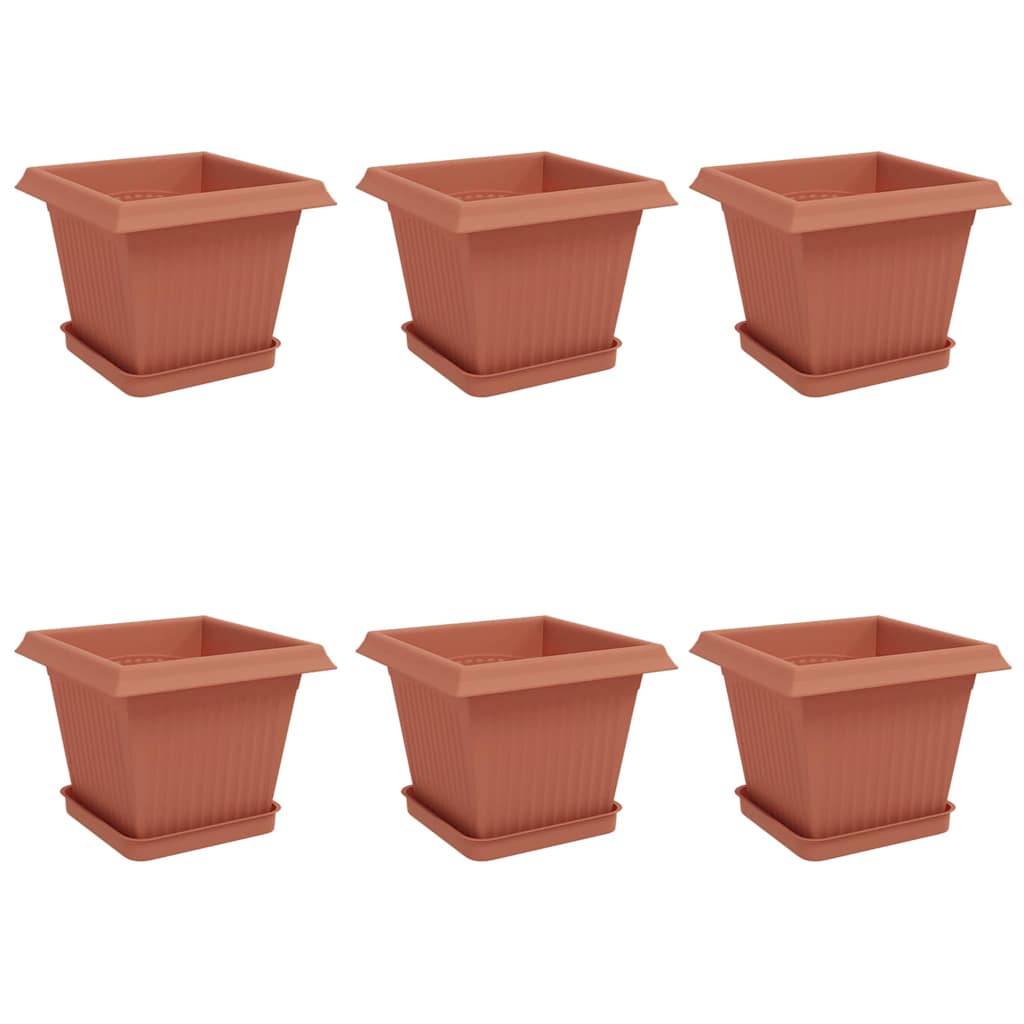 Plantepotter 6 pcs Klinker Rød 20 x 20 x 16 cm Plast