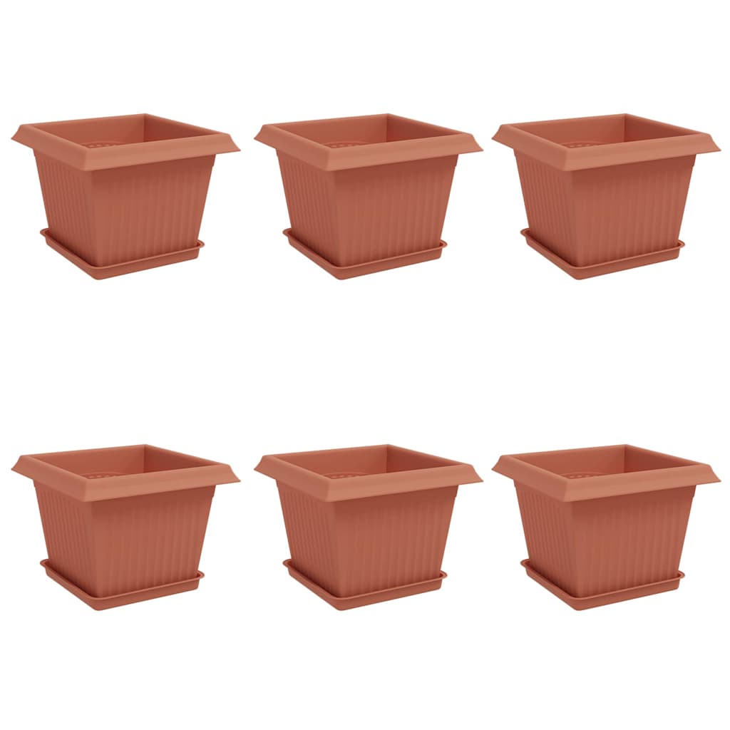 Plantepotter 6 pcs Klinker Rød 23 x 23 x 17,5 cm Plast