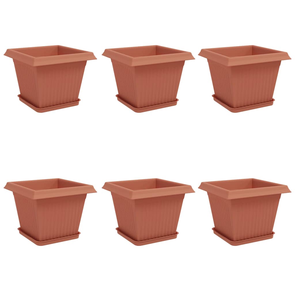 Plantepotter 6 pcs Klinker Rød 28,5 x 28,5 x 22 cm Plast