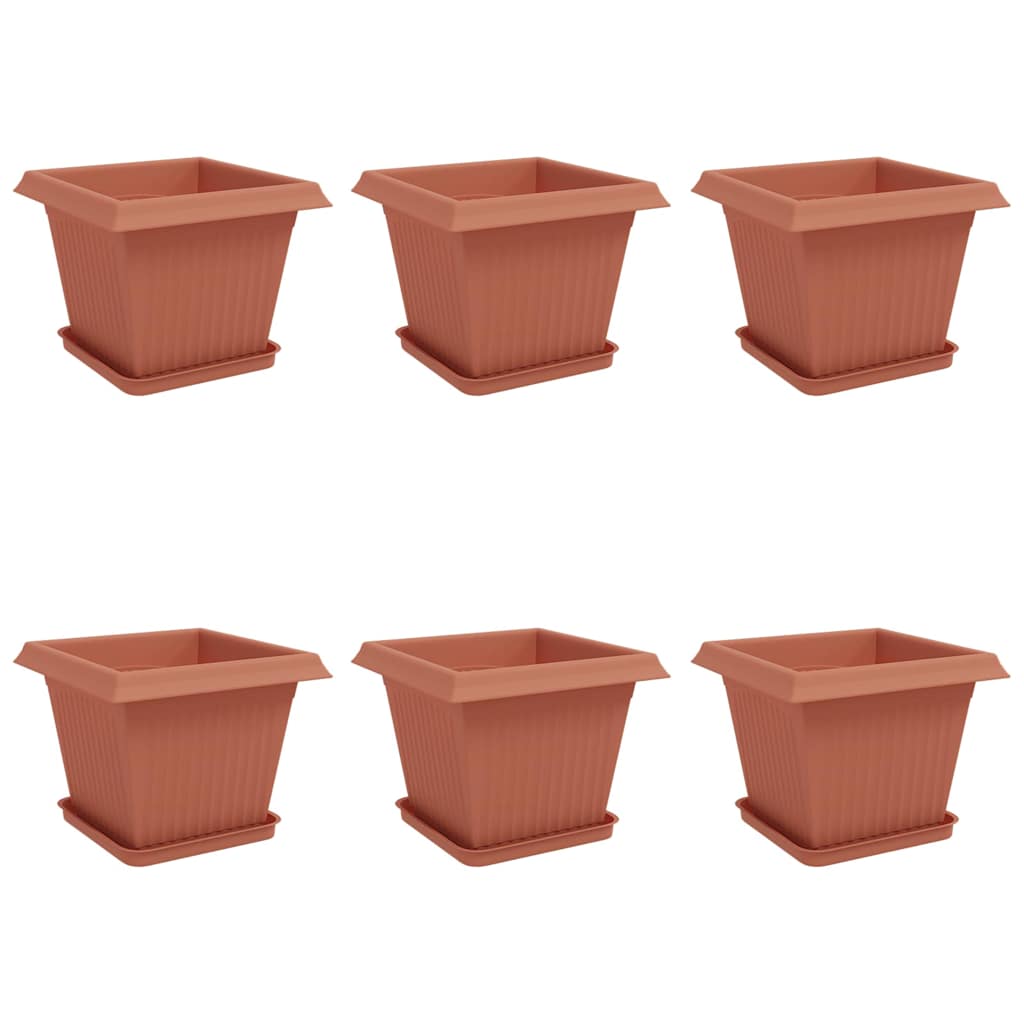 Plantepotter 6 pcs Klinker Rød 33 x 33 x 26 cm Plast