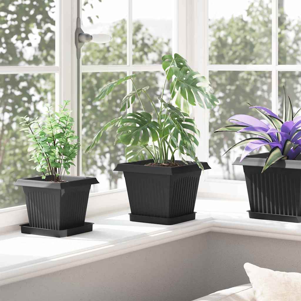 Plantepotter 6 pcs Svart 20 x 20 x 16 cm Plast