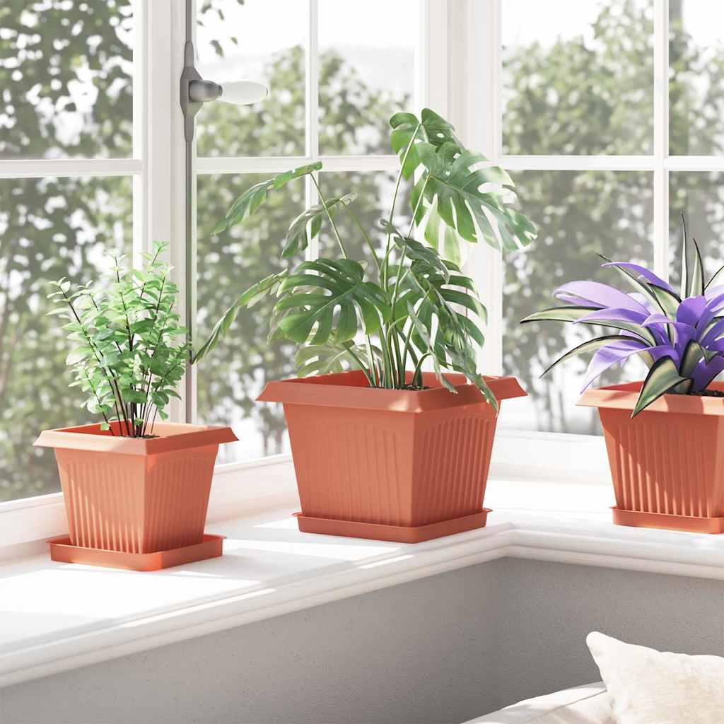 Plantepotter 24 pcs Klinker Rød 23 x 23 x 17,5 cm Plast