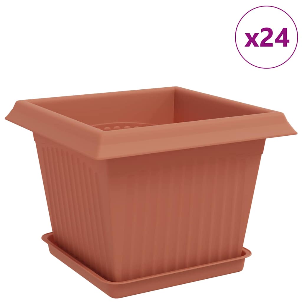 Plantepotter 24 pcs Klinker Rød 23 x 23 x 17,5 cm Plast