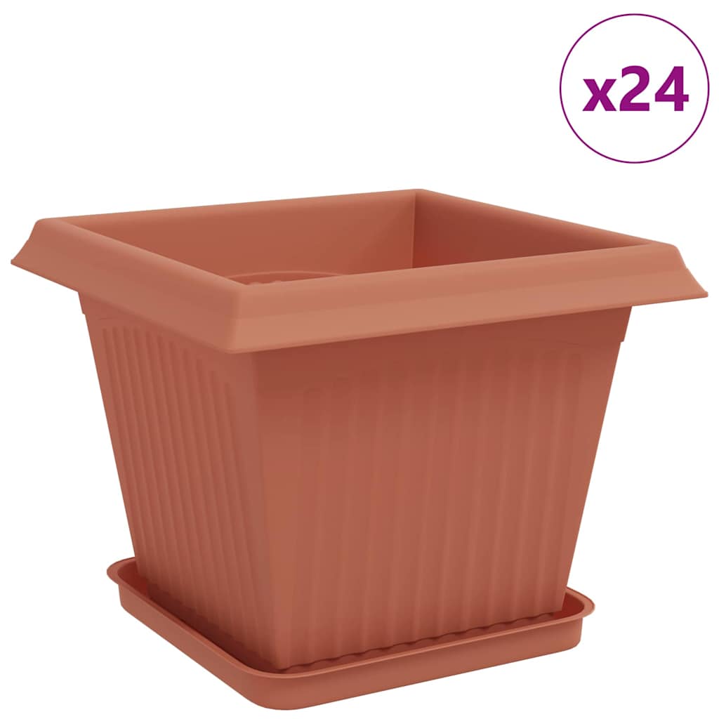 Plantepotter 24 pcs Klinker Rød 33 x 33 x 26 cm Plast
