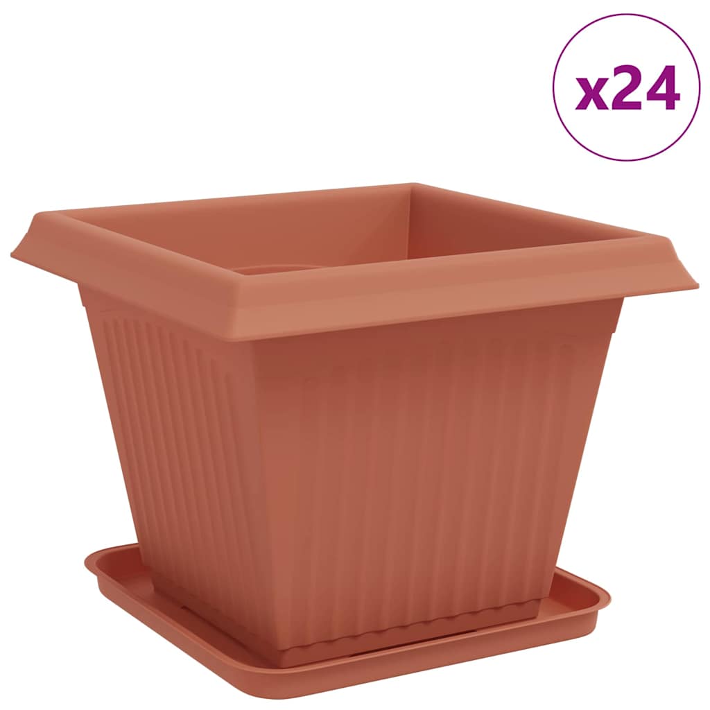 Plantepotter 24 pcs Klinker Rød 38 x 38 x 30 cm Plast