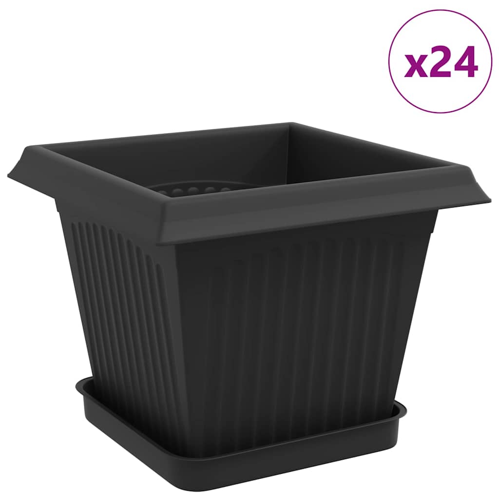 Plantepotter 24 pcs Svart 20 x 20 x 16 cm Plast