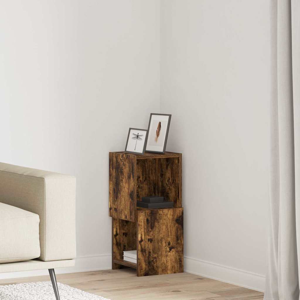 Hjørneskap Røkt eik 25,5x25x55cm Konstruert tre