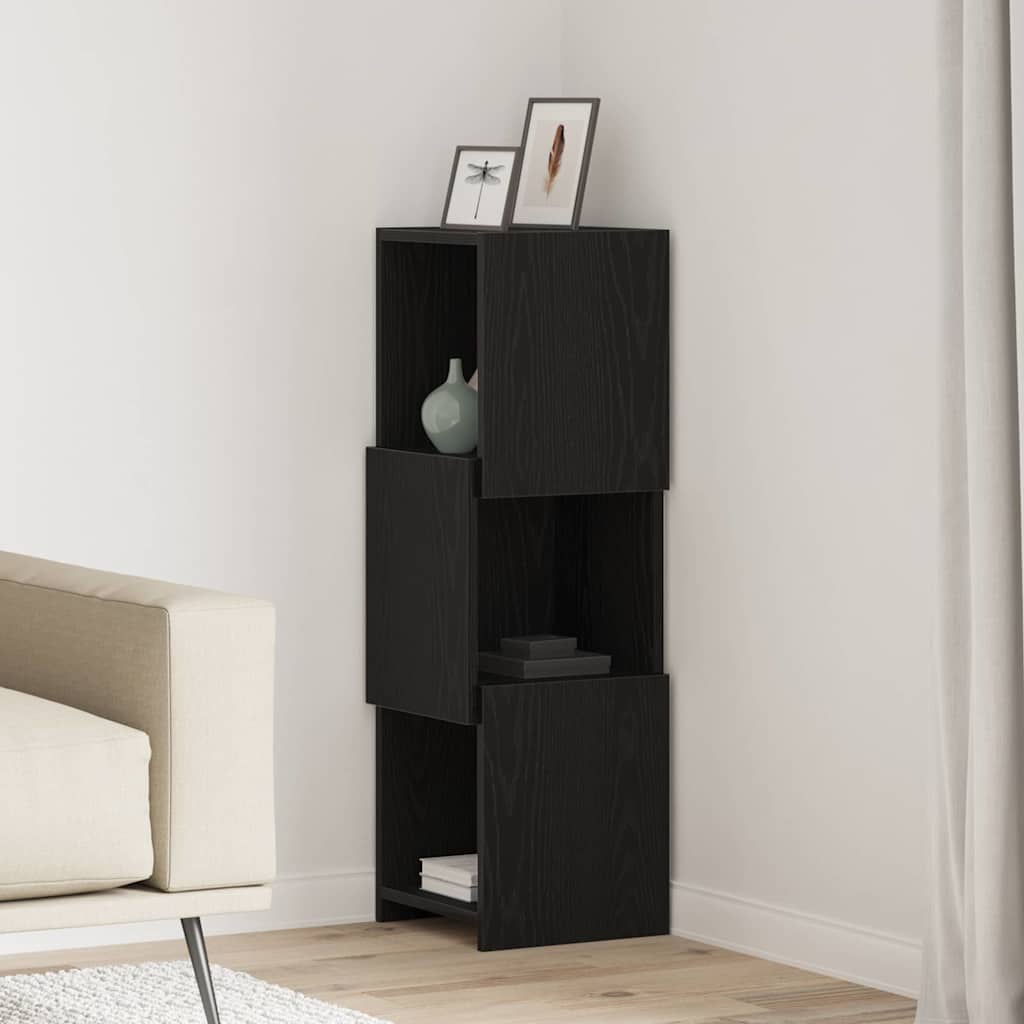 Hjørneskap Svart Eik 30,5x30x95cm Konstruert tre