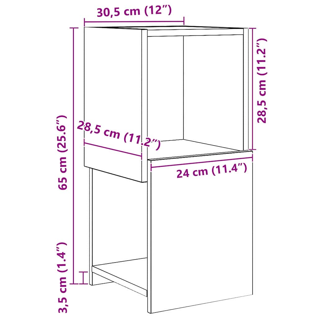 Hjørneskap Sonoma eik 30,5x30x65cm Konstruert tre