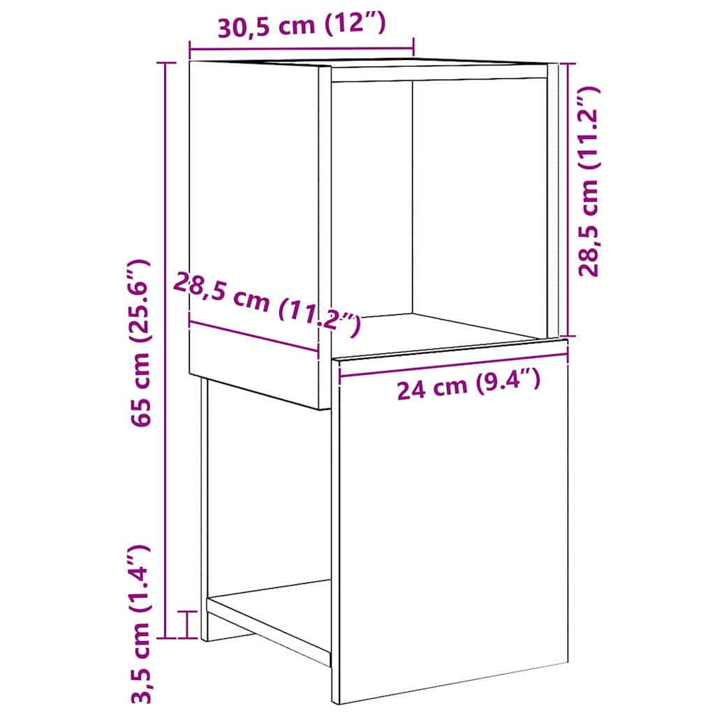 Hjørneskap Artisan Eik 30,5x30x65cm Konstruert tre