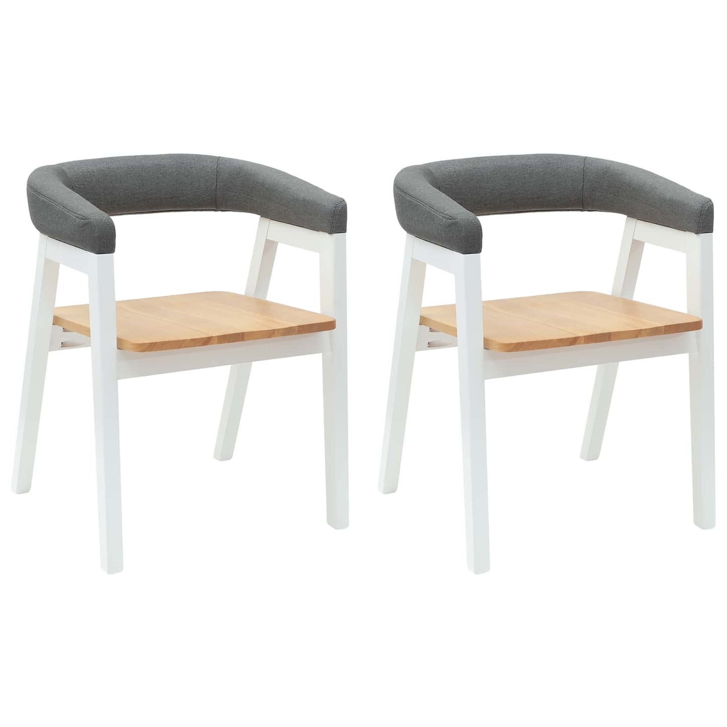 Spisestoler 2 pcs Hvit 54 x 57 x 73 cm Solid Gummitre