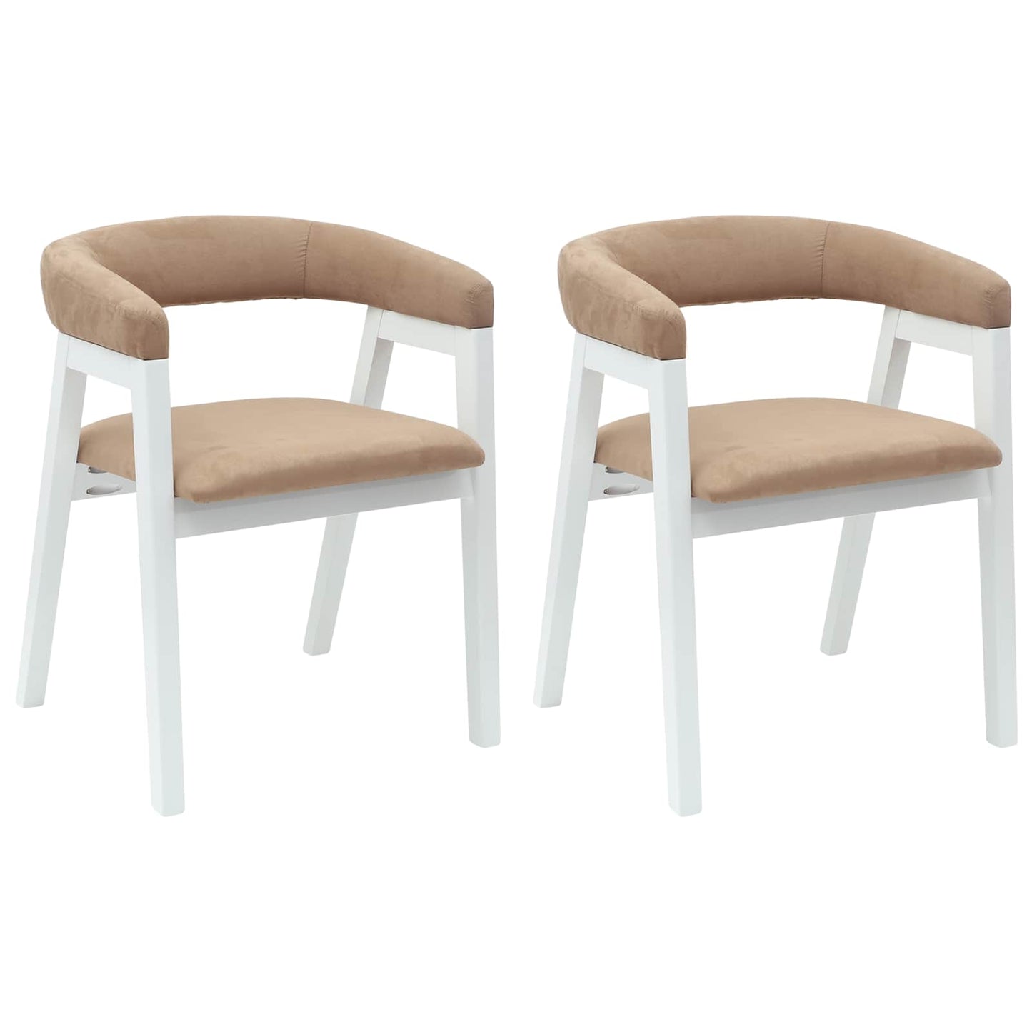 Spisestoler 2 pcs Hvit 54 x 57 x 73 cm Solid Gummitre