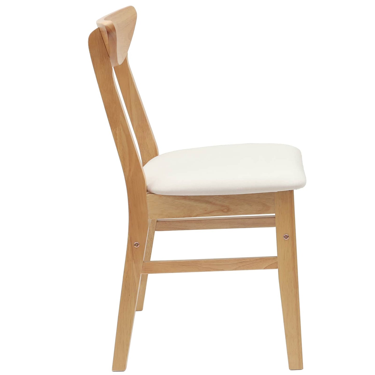 Spisestoler 2 pcs Naturlig 42 x 47.5 x 81 cm Solid Gummitre
