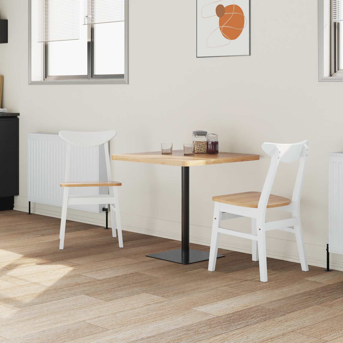 Spisestoler 2 pcs Hvit 42 x 47.5 x 81 cm Solid Gummitre
