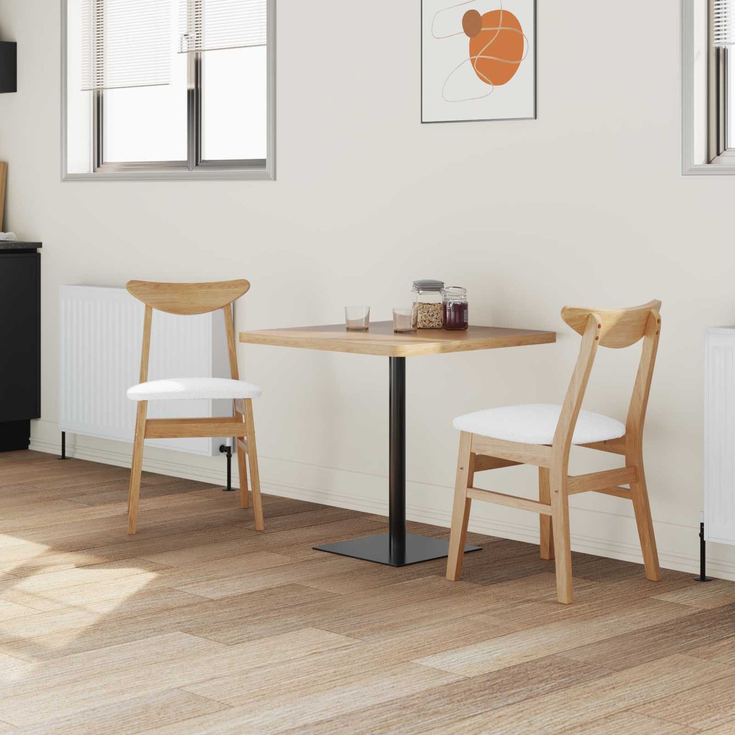 Spisestoler 2 pcs Naturlig 42 x 47.5 x 81 cm Solid Gummitre