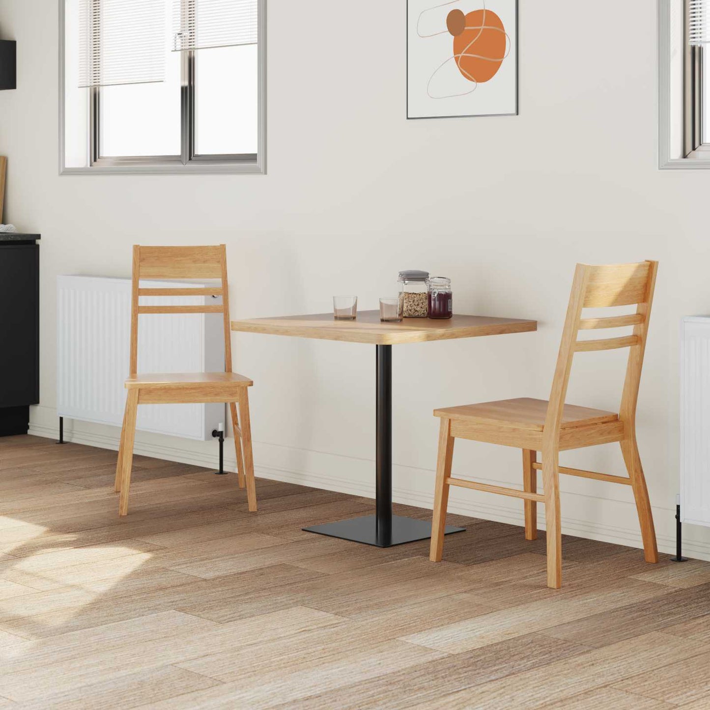 Spisestoler 2 pcs Naturlig 43 x 54 x 89 cm Solid Gummitre
