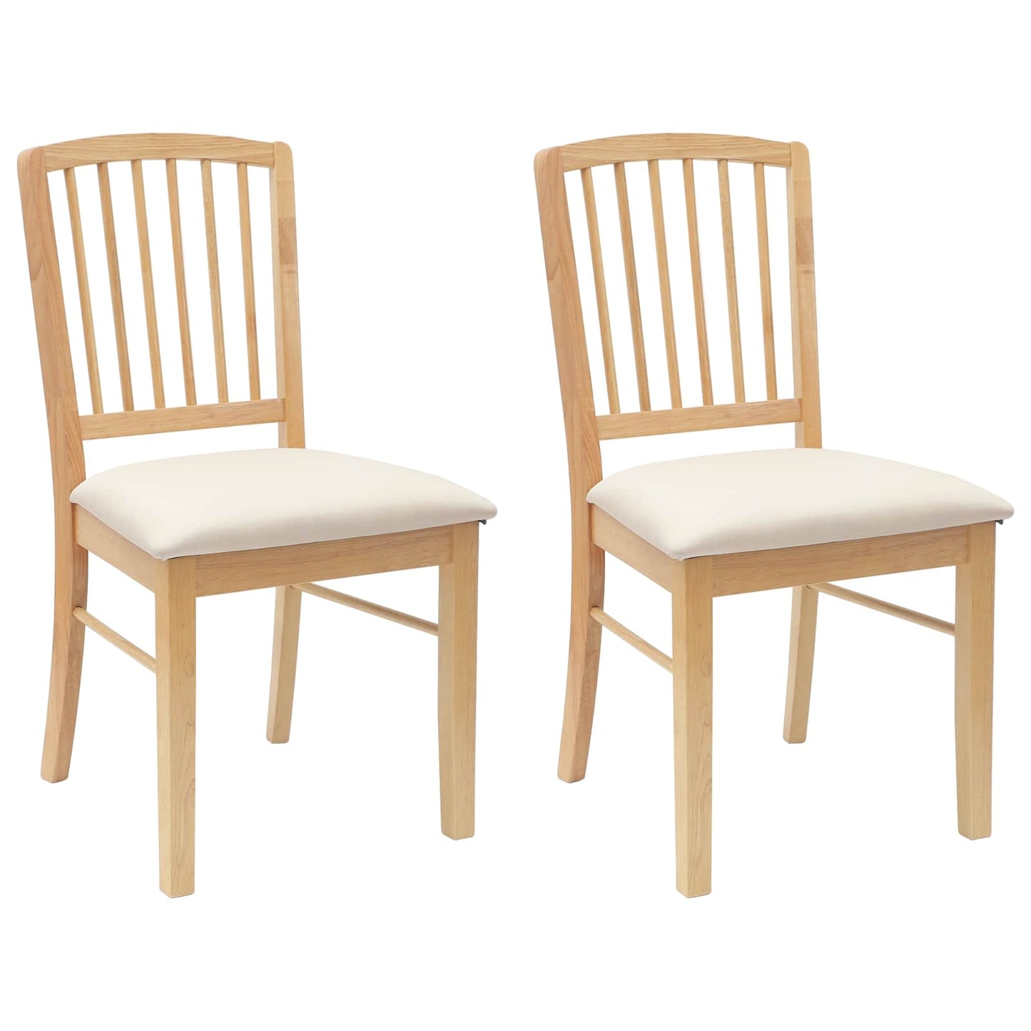 Spisestoler 2 pcs Naturlig 50 x 52,5 x 91 cm Solid Gummitre