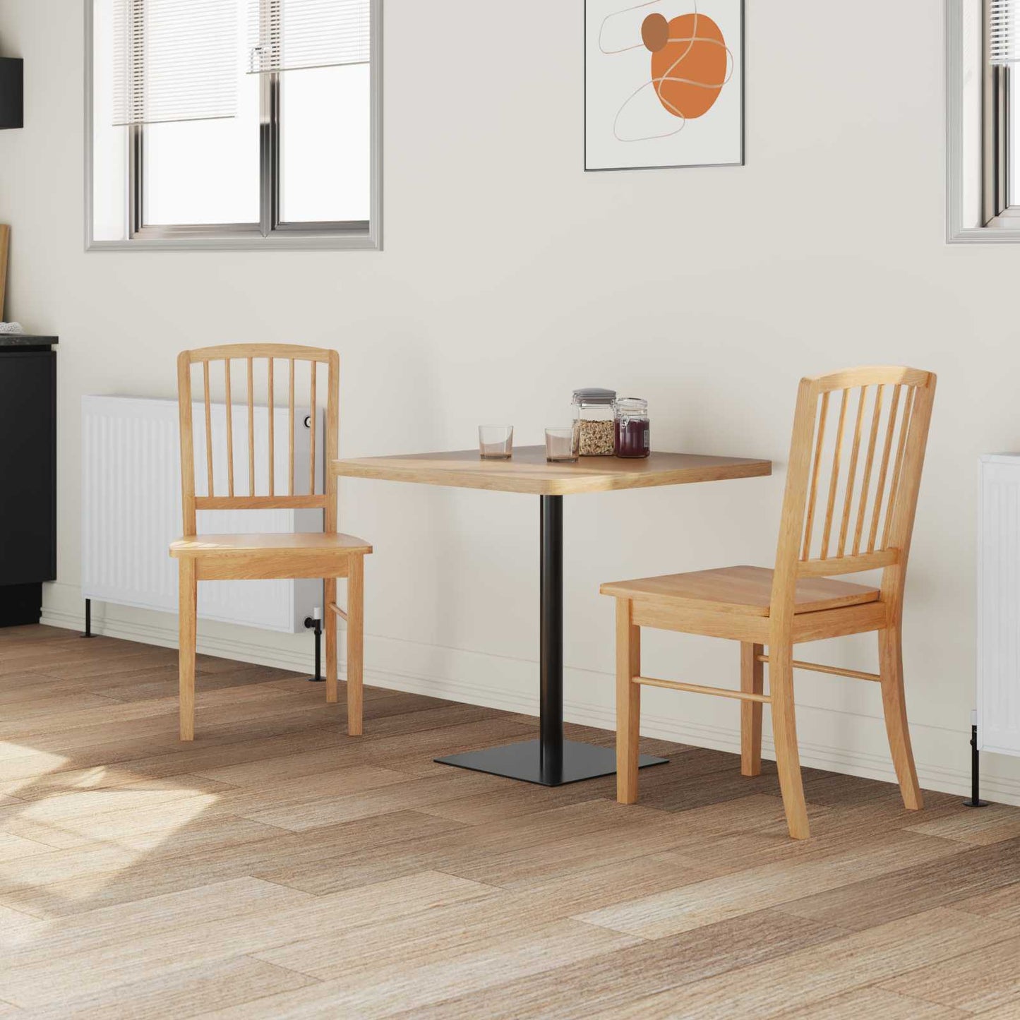 Spisestoler 2 pcs Naturlig 50 x 52,5 x 91 cm Solid Gummitre