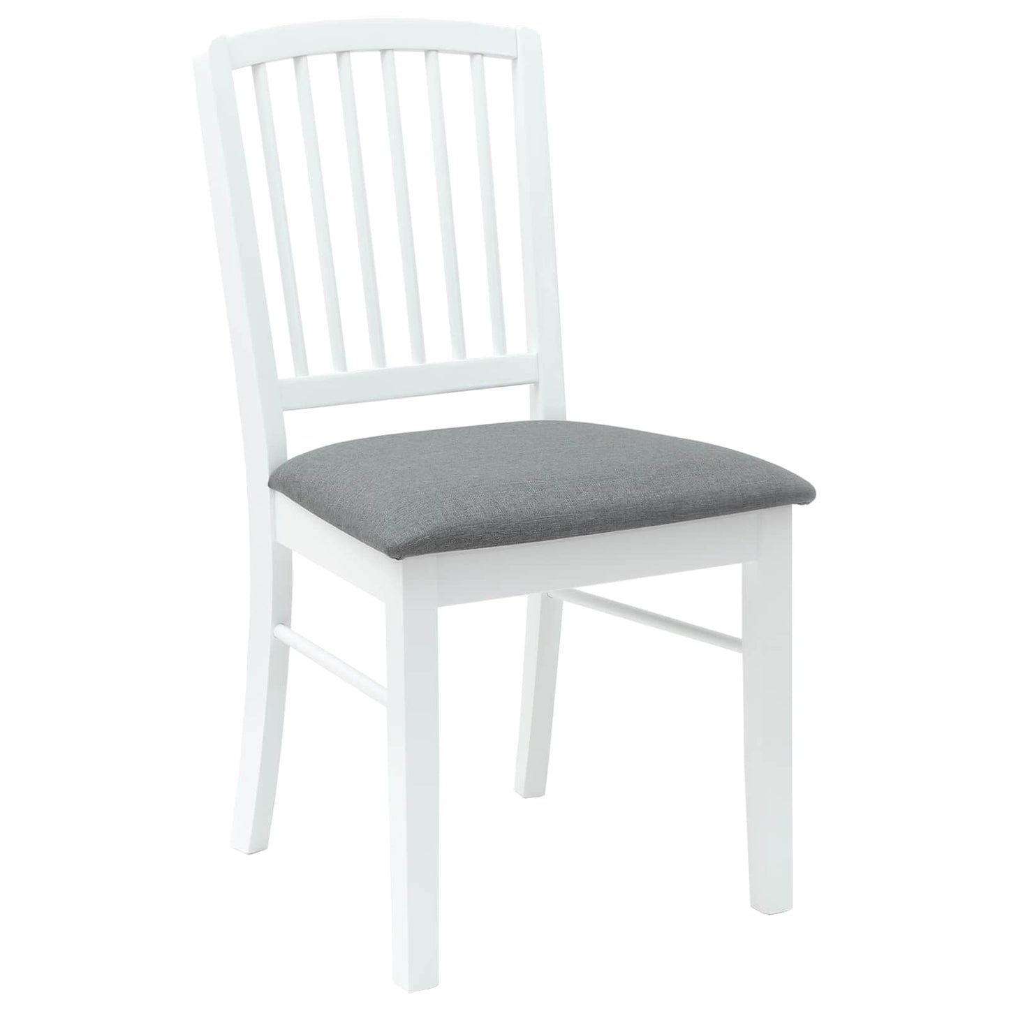 Spisestoler 2 stk. Solid Gummitre Hvit 50 x 52,5 x 91 cm