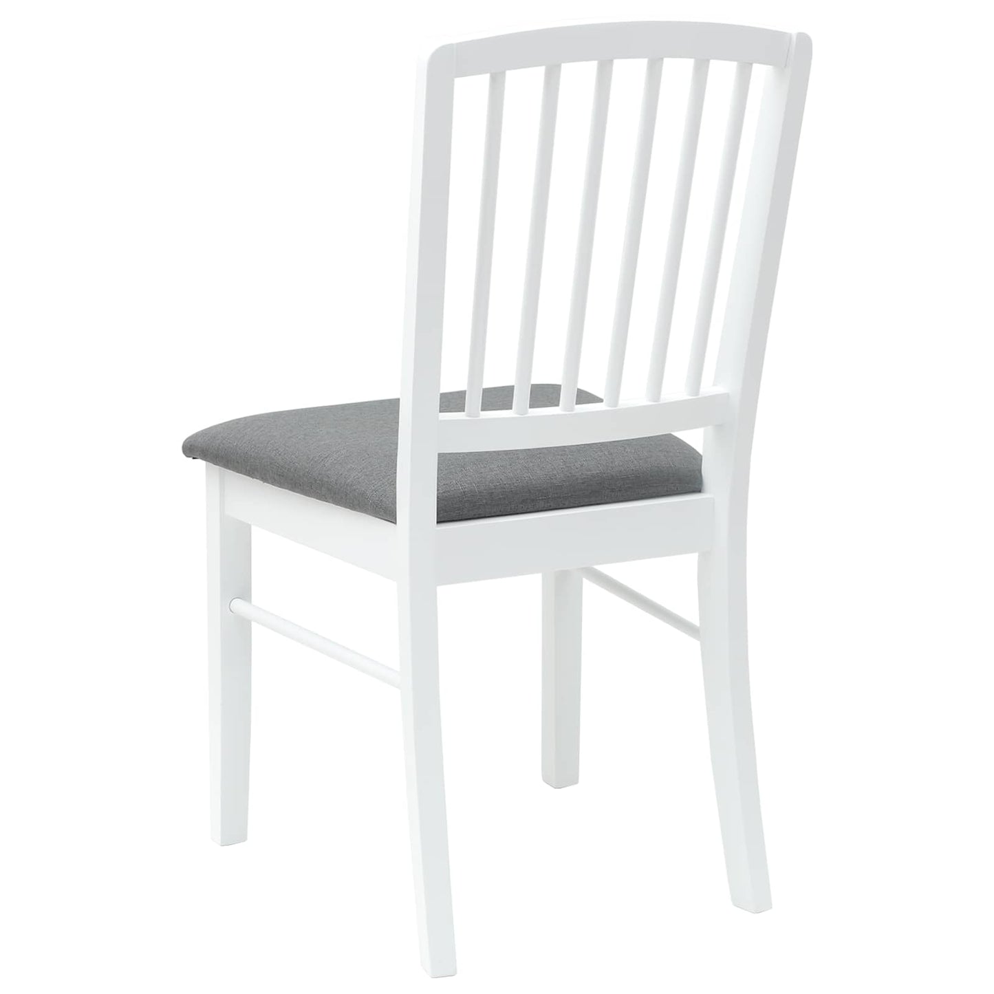 Spisestoler 2 stk. Solid Gummitre Hvit 50 x 52,5 x 91 cm