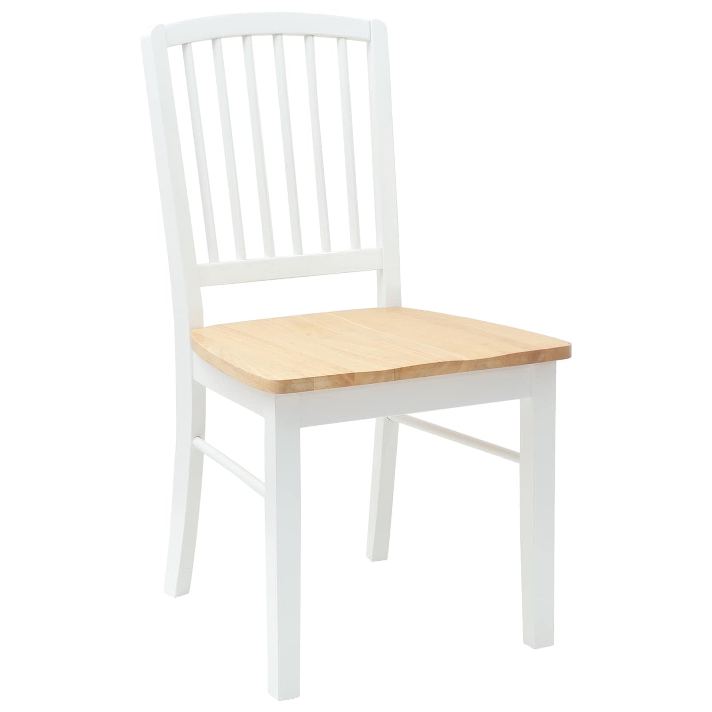Spisestoler 2 stk. Solid Gummitre Hvit 50 x 52,5 x 91 cm