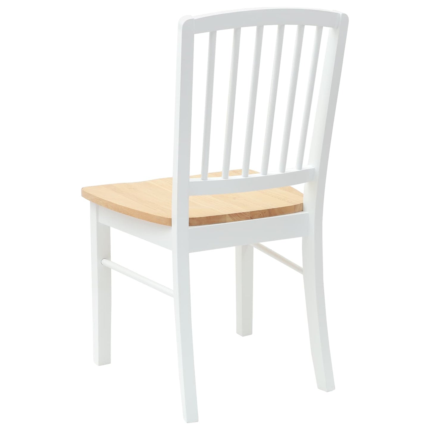 Spisestoler 2 stk. Solid Gummitre Hvit 50 x 52,5 x 91 cm