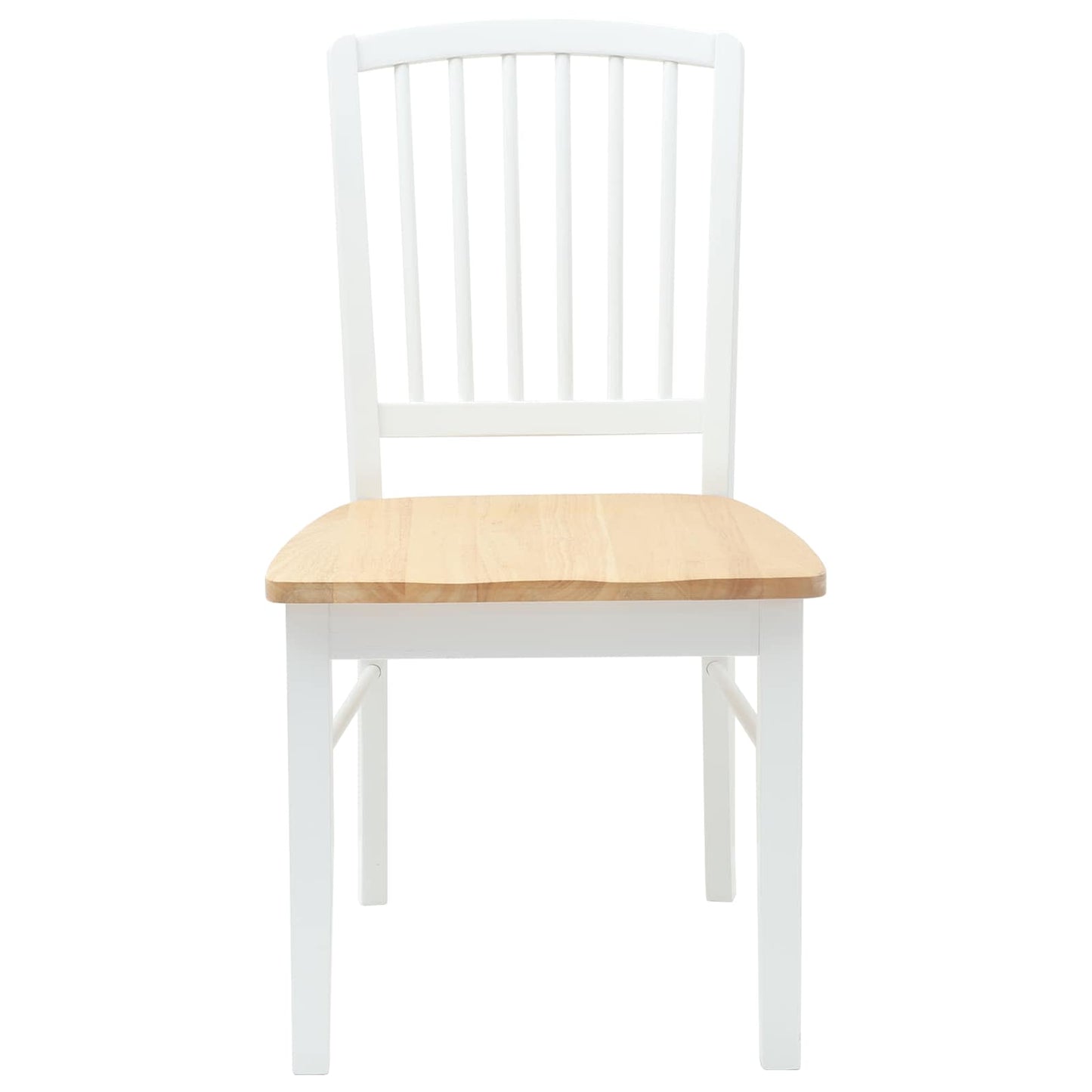 Spisestoler 2 stk. Solid Gummitre Hvit 50 x 52,5 x 91 cm