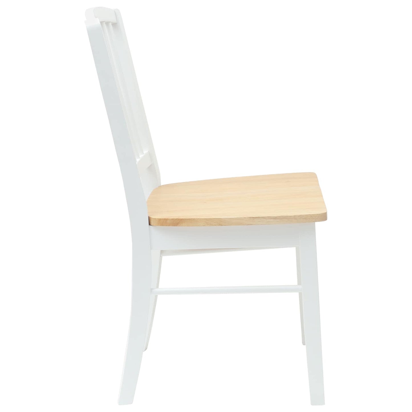 Spisestoler 2 stk. Solid Gummitre Hvit 50 x 52,5 x 91 cm