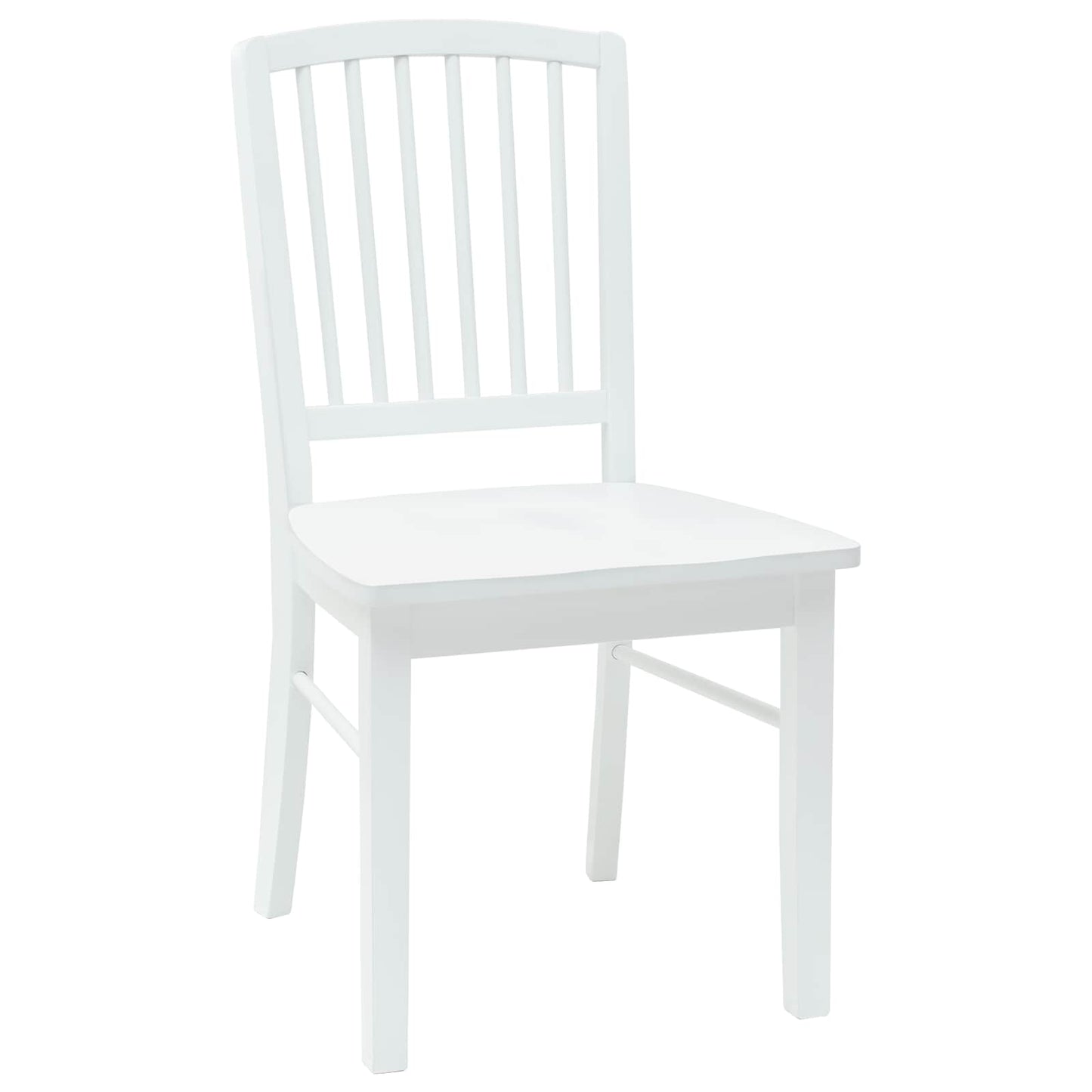Spisestoler 2 stk. Solid Gummitre Hvit 50 x 52,5 x 91 cm