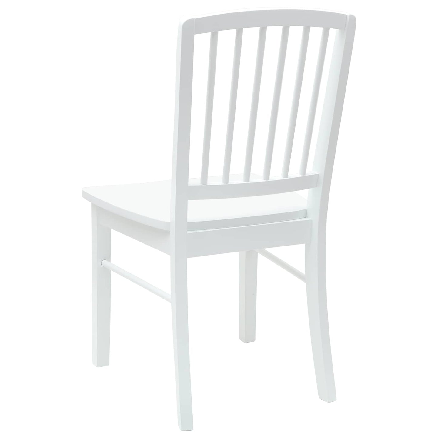 Spisestoler 2 stk. Solid Gummitre Hvit 50 x 52,5 x 91 cm