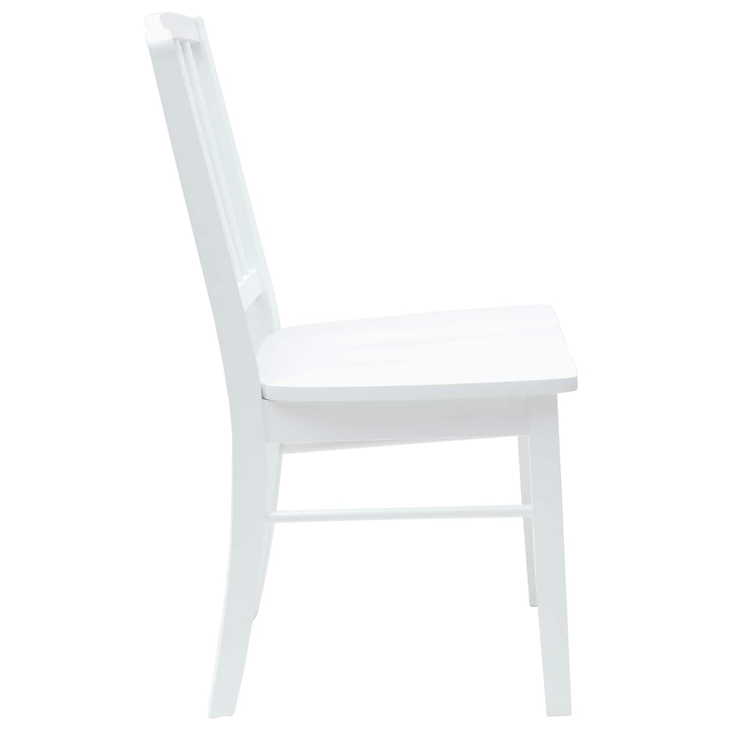 Spisestoler 2 stk. Solid Gummitre Hvit 50 x 52,5 x 91 cm