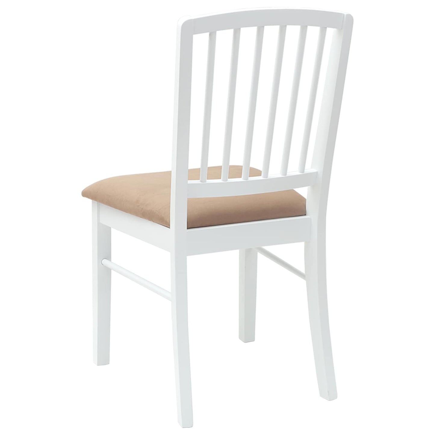 Spisestoler 2 stk. Solid Gummitre Hvit 50 x 52,5 x 91 cm